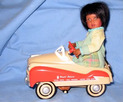 Kish Kid in Hallmark pedal car