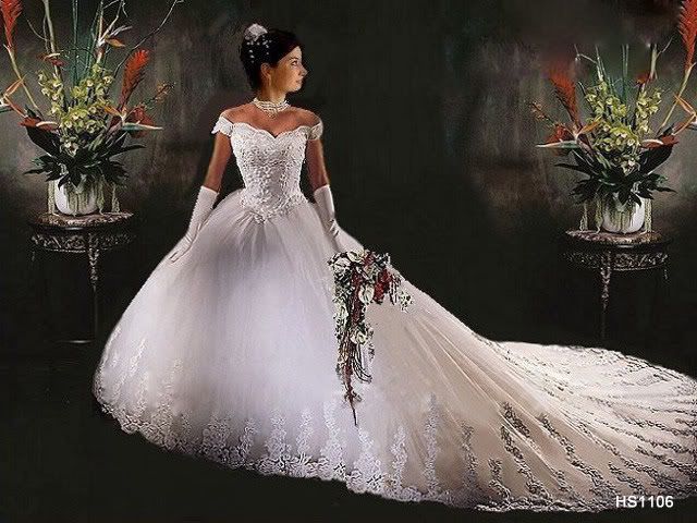 New White Wedding Dress Long Train Laceup SizeCustom eBay
