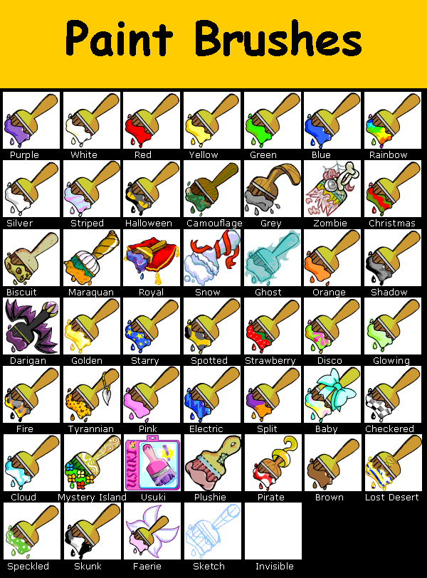 neopets free rare paint brushes
