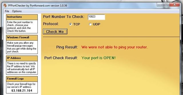 Forwarding Ports On Thomson Router. I checked my port with