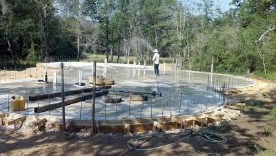 Finished Main Slab, The main slab has set and the rear to attached the dome is in place.