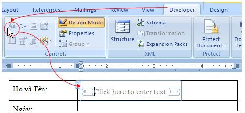 Ðề tài: Tạo Form trong Microsoft Word 2003 & 2007