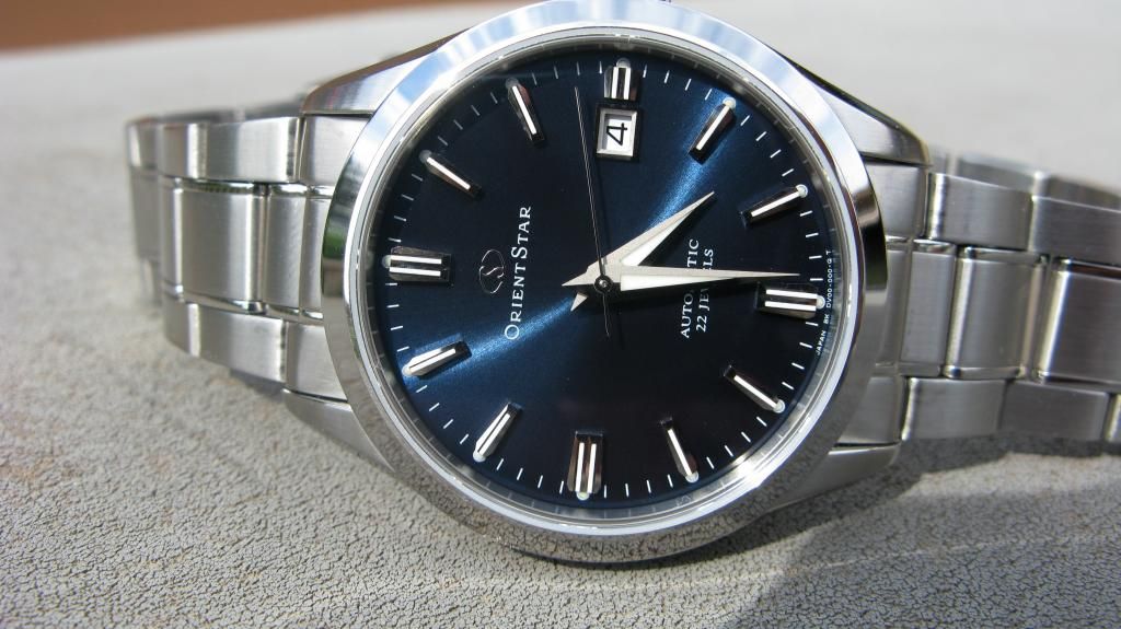 orient 3 star day date blue dial