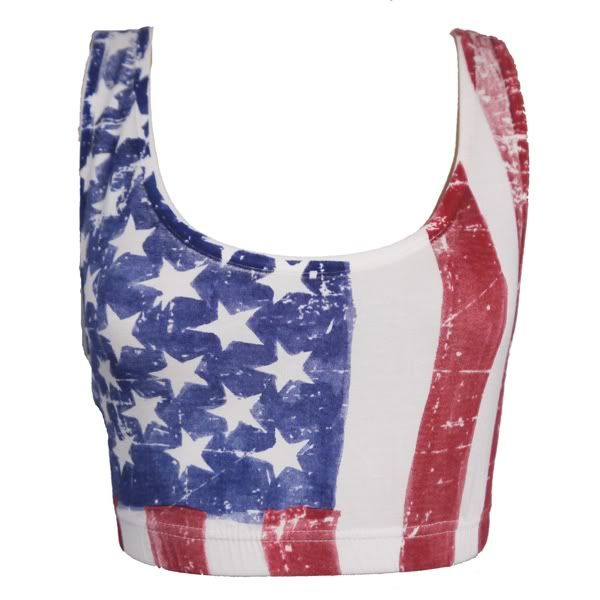 WOMENS LADIES AMERICAN FLAG USA SPORTS BRA BOOBTUBE BRALET CROP TOP 8