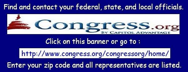 FIND all your local city, state and federal ~ REPRESENTATIVES ~ HERE