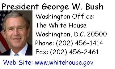 Send President Bush an E-mail