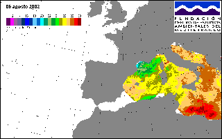 Temperatura de la mar estiu 2002