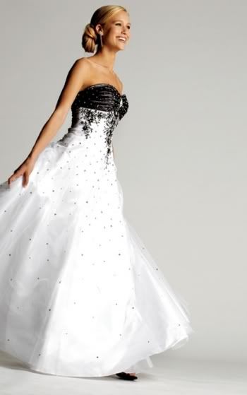 plus size black and white wedding dress