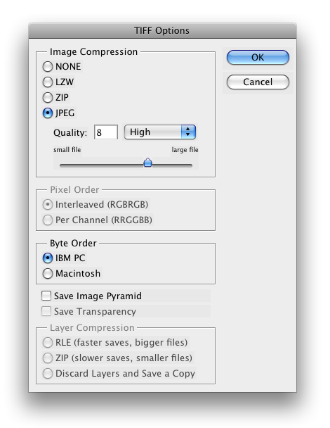 JPEG Compression for TIFF