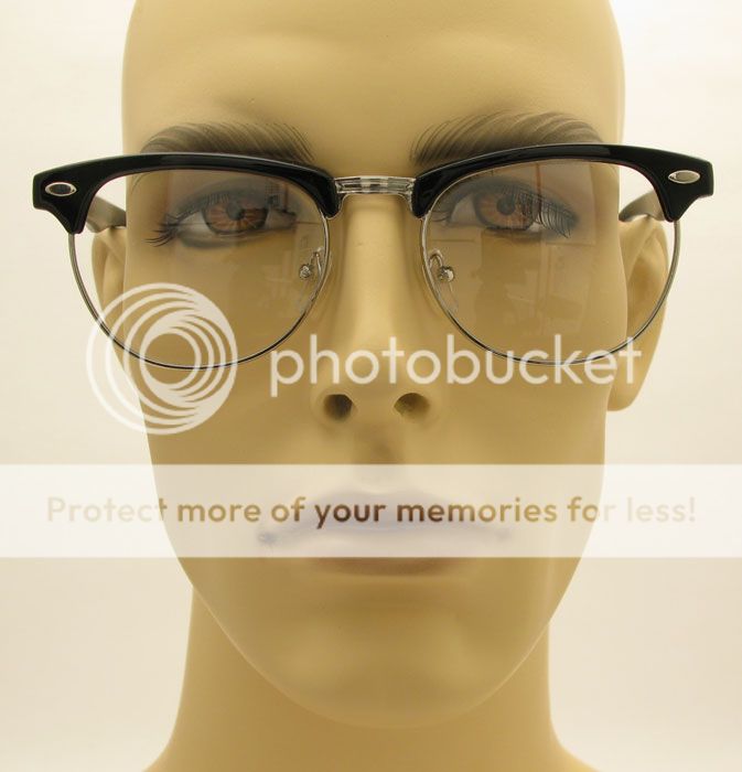 Vintage Clear Lens Black Wayfarer Eyeglasses Glasses  