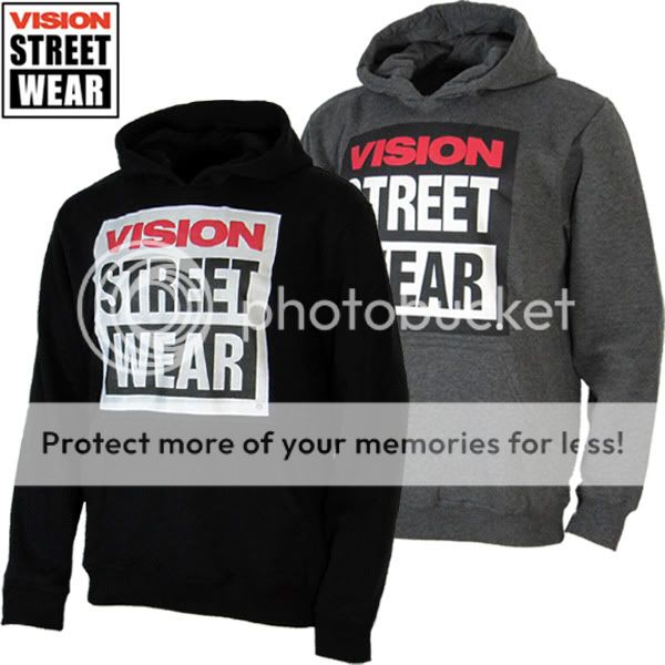 Vision Street Wear Herren Hoody S M L XL schwarz grau Skate Hood