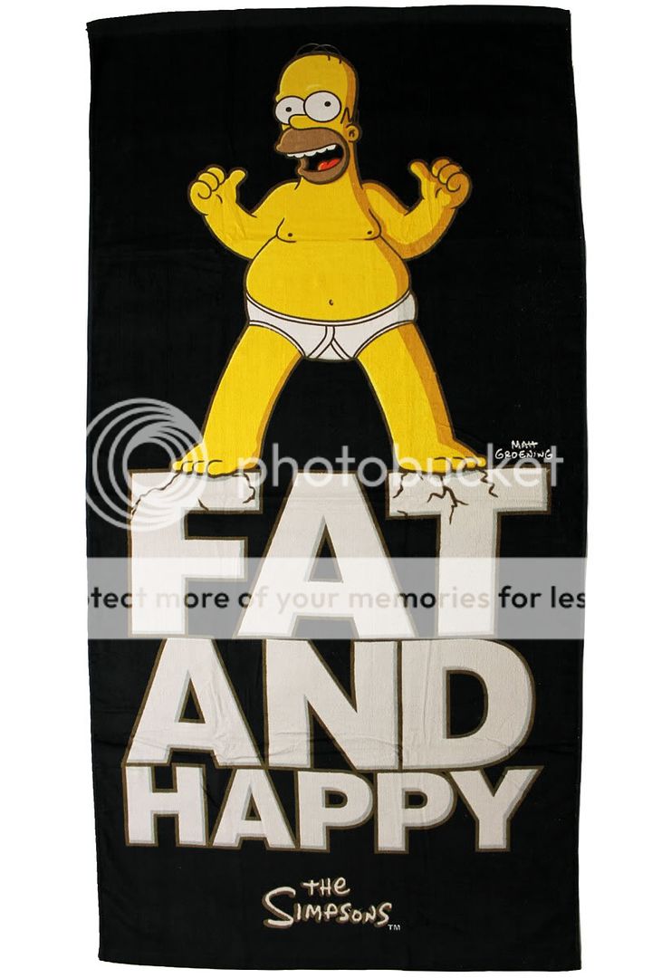 Die Simpsons Badetuch FAT AND HAPPY Homer Simpson 75x150cm Strandtuch